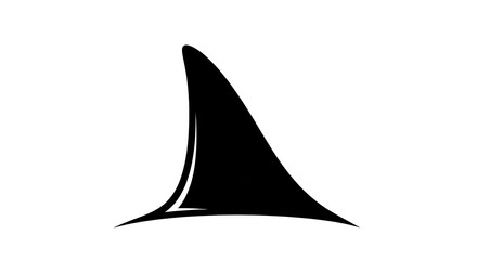 Fototapeta premium Shark Fin Silhouette Vector Illustration on White Background.
