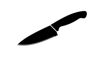 Sharp Kitchen Knife Silhouette for Culinary and Food Preparation.