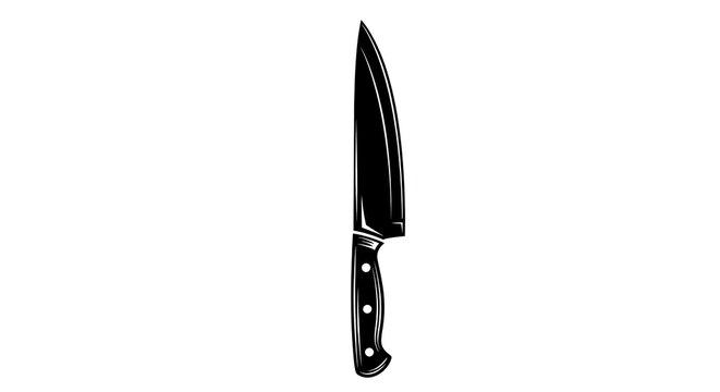 Sharp Chefs Knife Illustration - Culinary Tool for Cutting and Slicing.