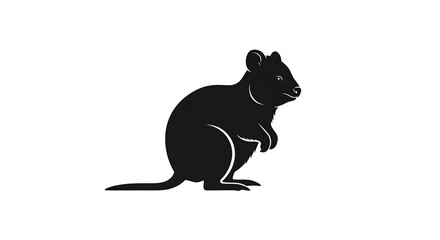 Quokka Silhouette - A Simple and Striking Animal Illustration.