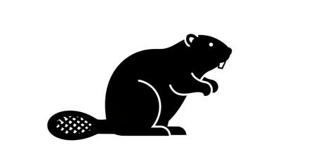 Silhouette of a Beaver - A Simple and Striking Design.