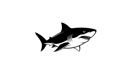 Obraz premium Powerful Great White Shark Silhouette Illustration.