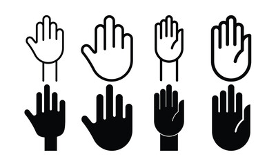 Obraz premium Hand Gesture Icons Outline Filled Vector Pack