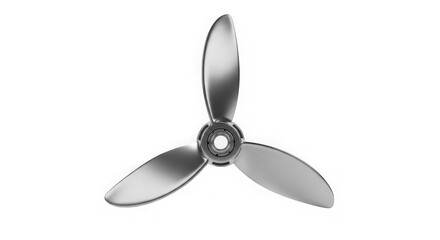 Silver threeblade propeller on transparent background isolated