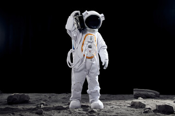 Astronaut Standing on Moon Surface with Radio © PhamHong