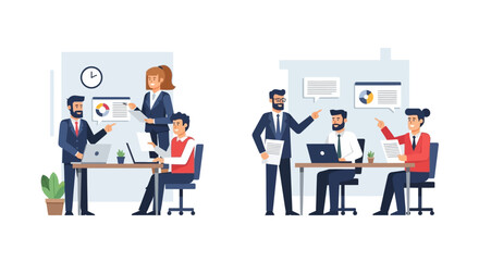 Fototapeta premium Business Professionals Working Together in Office.