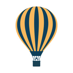 Obraz premium Colorful hot air balloon illustration with alternating stripes on transparent background