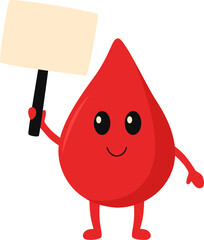 Blood Drop Holding Sign
