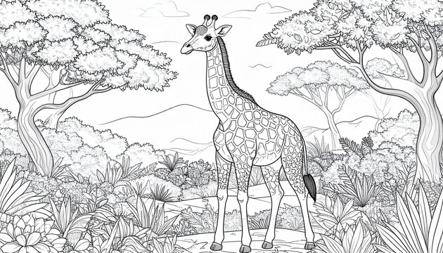 Ausmalbild Giraffe