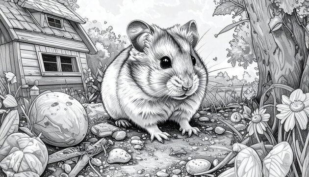 Ausmalbild Hamster
