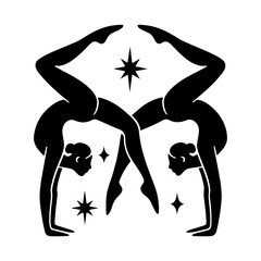Naklejka premium PNG Symmetrical yoga silhouette art