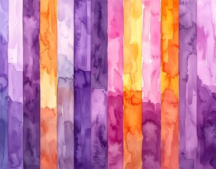 Naklejka premium Vibrant Watercolor Stripes - A Colorful Abstract Background for Artistic Designs.