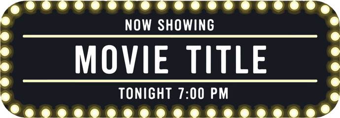 Obraz premium 00 PM showtime with bright lights and cinematic theme at the theater entrance