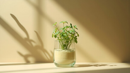 Lush Green Houseplant in a Minimal Indoor Setting
