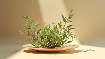 Lush Green Houseplant in a Minimal Indoor Setting
