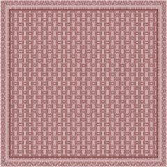 Fototapeta premium Tribal Grid Pattern Ethnic Soft Pink Design with Intricate Motifs and Geometric Corner Accents