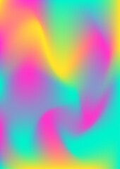 Fototapeta premium Dynamic blend of rainbow neon colors in a smooth liquid mesh gradient for modern design