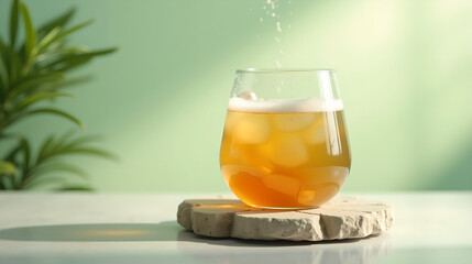 Iced Tea in a Clear Glass under Natural Light
