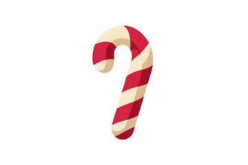Obraz premium Isolated Candy Cane with Red and White Stripes on Transparent Background