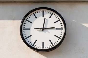 Old Wall Clock Marking Time in a Quiet Office Setting at Midday