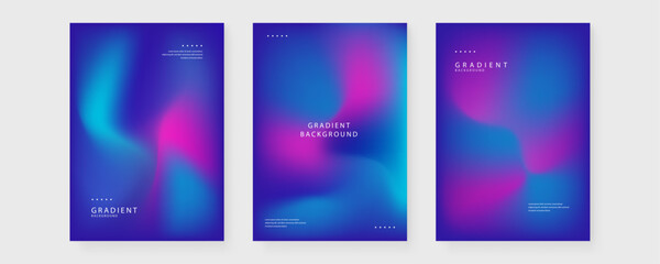 Fototapeta premium Mysterious deep blue and violet cosmic mesh gradient backgrounds for premium and elegant digital art
