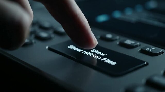 Finger Pressing Modern Touchpad Button Closeup.