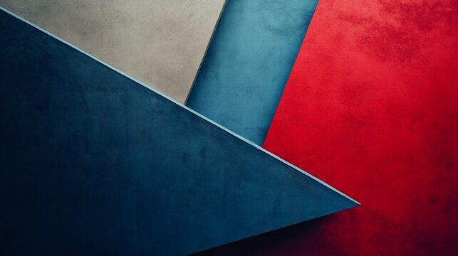 Angled concrete surfaces create a dynamic interplay of vivid colors and form