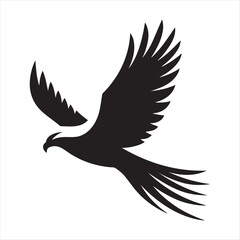 Obraz premium Hawk diving vector silhouette line art logo design concept illustration 