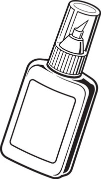 Correction Fluid Bottle Black White Line Art