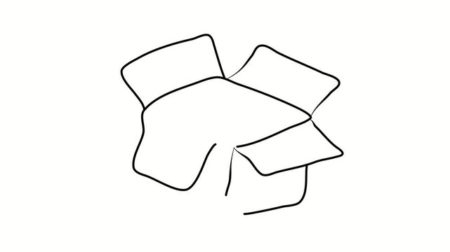 Box, packaging. Contour drawing, silhouett animation. Video 4k object illustration self-drawing. Minimalist continuous line drawing silhouette on a white background new