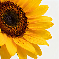 Vibrant Sunflower Bloom on White Background