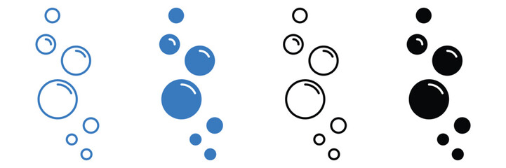 Set of Water Bubble icon collection. Fizzy Drink symbol.