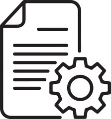 Efficient invoice management and document processing with configuration settings icon isolated on white background, illustration