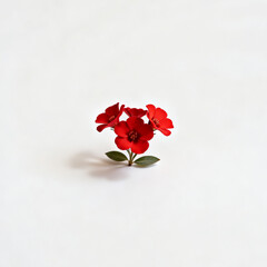 Vibrant Red Flowers on a Clean White Background