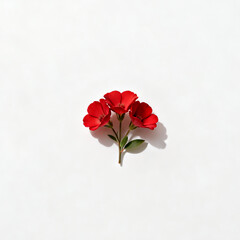 Vibrant Red Flowers on a Clean White Background