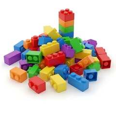 Naklejka premium Colorful Building Blocks - A Childs Playful Construction Set.