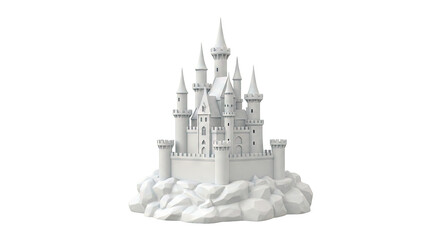 Obraz premium Fantasy Castle on Rocky Base