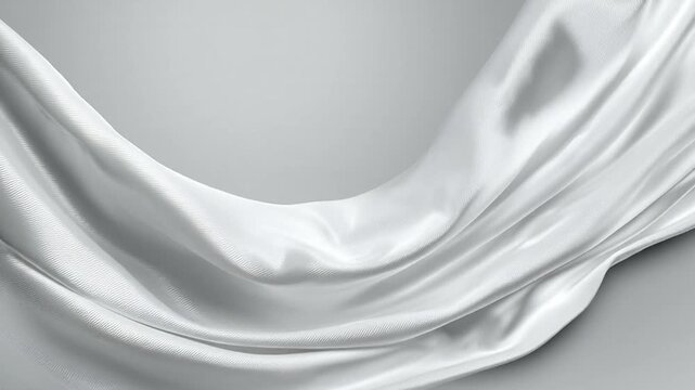 White Satin Fabric Flowing in Motion.