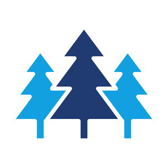 Pine Tree Blue Color Icon