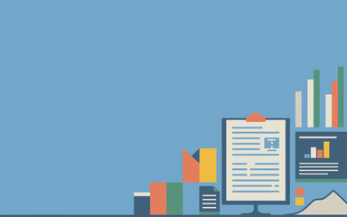Obraz premium Flat of Business Data Analysis and Reporting Tools