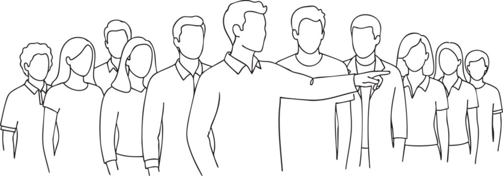 Hand drawn vector illustration of a sketch featuring a fashion model anatomy figure with artistic line art outlines of a man and woman silhouette