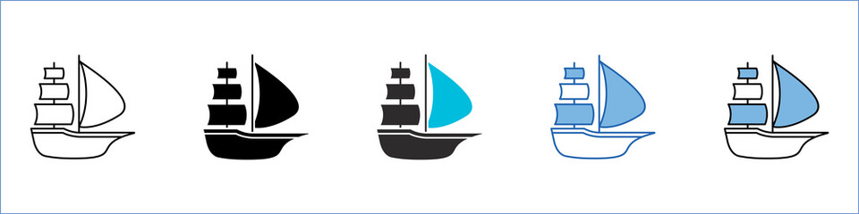 Sailing Vessel Single Icon Pack Multistyle © Muji