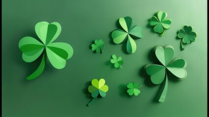 Shamrock design on a green background