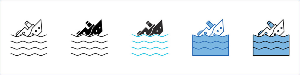 Obraz premium Shipwreck Single Icon Pack Multistyle