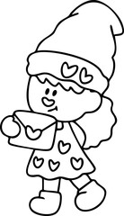 Fototapeta premium Love cartoon, Valentine's Day elements, hand-drawn illustrations.