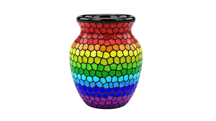 Rainbow Hexagonal Mosaic Vase