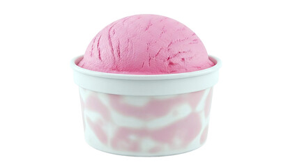 Scoop of Pink Ice Cream in Decorative Cup