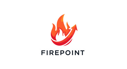 Firepoint Logo Design with Flames.