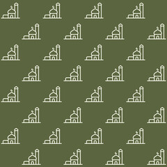 Minimalist Mosque Vector Islamic Seamless Pattern