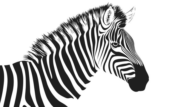 Zebra Head with Striped Pattern Closeup.